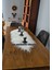 Beyaz Kürklü Peluş Masa Örtüsü Şık Dekoratif Lüks Elegant Modern Dekoratif Runner. 2