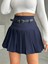 Yeni Sezon Pileli Kemerli Astar Şortlu Kadın Mini Etek 1