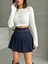 Yeni Sezon Pileli Kemerli Astar Şortlu Kadın Mini Etek 4