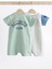 Pamuklu Mavi Beyaz Polo Yaka 2’li Romper Set 2