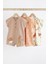 Pamuklu Krem Safari 3’lü Romper Set 1