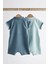 Pamuklu Mavi Polo Yaka 2’li Romper Set 2