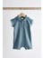 Pamuklu Mavi Polo Yaka 2’li Romper Set 3