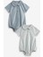 Pamuklu Mavi Polo Yaka 2’li Romper Set 1