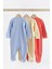 Pamuklu Mavi Sarı Kırmızı 3’lü Tulum Set Unisex 2