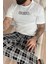 Ekru Black Baskılı Kısa Kol Erkek Pijama Takımı 5