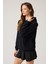Siyah Geniş Kalıp Kapüşonlu Sweatshirt Hooded Sweat 5