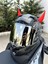 Motor & Motosiklet 3D Baskı Kask Dış Aksesuar Kırmızı Şeytan Boynuzu 1