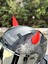 Motor & Motosiklet 3D Baskı Kask Dış Aksesuar Kırmızı Şeytan Boynuzu 2