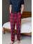 Kareli Erkek Pijama Altı Yumuşak Süet Kumaş Rahat Kesim Cepli Ipli Relax Fit Kırmızı Ekoseli Esnek 1
