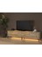 Napoli 200 cm LED Işıklı Geniş Dolaplı Minifiksli Tv Ünitesi - Tv Sehpası - Atlantik Çam 2