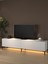 Napoli 200 cm LED Işıklı Geniş Dolaplı Minifiksli Tv Ünitesi - Tv Sehpası - Beyaz 1