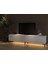 Napoli 200 cm LED Işıklı Geniş Dolaplı Minifiksli Tv Ünitesi - Tv Sehpası - Beyaz 3