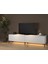 Napoli 200 cm LED Işıklı Geniş Dolaplı Minifiksli Tv Ünitesi - Tv Sehpası - Beyaz 4