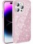 Apple iPhone 14 Pro Max Kılıf Magsafe Şarj Özellikli Parlayan Simli Okso Kapak - Pembe 1
