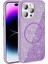 Apple iPhone 14 Pro Max Kılıf Magsafe Şarj Özellikli Parlayan Simli Okso Kapak - Pembe 2