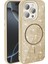 Apple iPhone 15 Pro Max Kılıf Magsafe Şarj Özellikli Parlayan Simli Okso Kapak - Gold 1