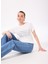 Comfort Kırık Beyaz Kadın Relaxed Taşlı T-Shirt FC5SL-TST0114 2