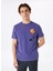 D5SM-TST3773 Mor Bisiklet Yaka Relaxed Fit Baskılı T-Shirt 1