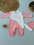 Lucky Baby Nakışlı Es Çizgi Boy Şapkalı Kız Bebek Tulumu Pudra 1
