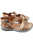 22382 Kadın Deri Comfort Sandalet Taba 4
