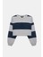 Çizgili Kapüşonlu Crop Sweatshirt 1