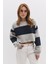 Çizgili Kapüşonlu Crop Sweatshirt 2