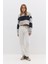 Çizgili Kapüşonlu Crop Sweatshirt 4