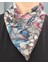 Çiçek Desenli Şifon Fular Bandana Şal 1