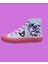 Beyaz Keten Pembe Taban Mor Unicorn Baskılı Çocuk Spor Ayakkabı Sneaker 1