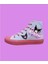 Beyaz Keten Pembe Taban Grafiti Logo Baskılı Çocuk Spor Ayakkabı Sneaker 1