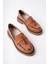 Shadow Model Taba Cilt Leopar Şerit ve Toka Detaylı Kadın Loafer Günlük Ayakkabı 1