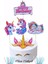 3 Yaş Unicorn Pasta Süsü - 3 Yaş Unicorn Doğum Günü Konsepti - Unicorn Kürdanlı Pasta Süsü 1