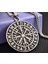 Voyageaccessory Paslanmaz Çelik Çift Taraflı Kullanım Viking Mitoloji Vegvisir Pusula Kolye /70 cm Zincirli 1