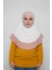 Tesettür Çocuk Pileli Namaz Bonesi Eşarbı Şalı Hijabı Beyaz 1