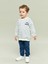 Bisiklet Yaka Çizgili Erkek Sweatshirt ve Eşofman Alt 2'li 1