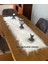 Beyaz Kürklü Peluş Masa Örtüsü Şık Dekoratif Lüks Elegant Modern Dekoratif Runner 1