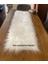Beyaz Kürklü Peluş Masa Örtüsü Şık Dekoratif Lüks Elegant Modern Dekoratif Runner 2
