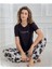 Marla 30102 Siyah Kısa Kollu Alt Uzun Pijama Takım 1
