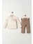 Miniğimin Cicileri Müslin Cepli Erkek Çocuk 2 li takım - Krem 1