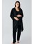 Kalın Askılı Ajurlu Esnek Pamuklu Hamile Sabahlık Pijama Takım 17308 3