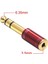 6.3 mm Stereo Erkek To 3.5 mm Dişi Kaliteli Çevirici Kırmızı 2