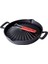 Döküm Yuvarlak Grill Izgara Tavası Genghis Khan Serisi Çift Kulp ve Silikon Tel Saplı Çap(Ø)32cm. 2