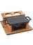 Döküm Dikdörtgen Çift Yön Izgara ve Düz Yüzey Hot Plate Kayın Servis Ahşabı Ölçü 22x15cm. (Iısıtıcı dahil değildir) 7