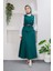 Hedy Kemerli Yelek Etek Takım-Petrol 4