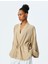 Modal Karışımlı Beli Bağcıklı Oversize Uzun Kollu Kruvaze Kimono 1