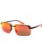 Mj 0626S 002 10 61 Polarize Unisex Dikdörtgen Kırçıllı Kırmızı Kemik Güneş Gözlüğü 1