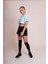 Delicate Kadın Mavi Oversize Kısa Kollu Crop Tişört – %100 Pamuk Sırtı Baskılı Disco Top Tasarımı, Günlük Rahat Stil, Sokak Modası 3