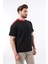 Siyah Bisiklet Yaka Baskılı Erkek Tişört E7114 4