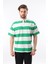 Yeşil Oversize Renk Bloklu Polo Yaka Tişört E7120 1